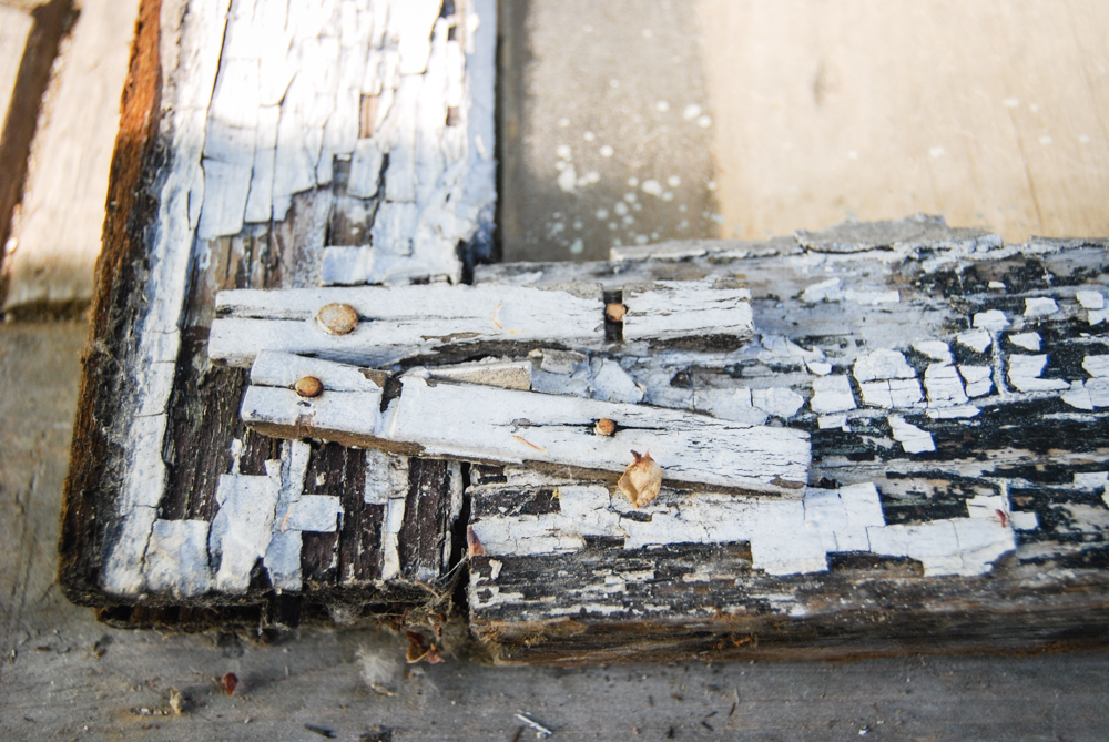 Someone's attempt at repair on the exterior of the window