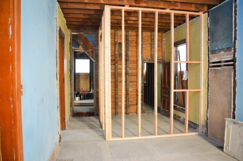 New bathroom and new entrance to kitchen