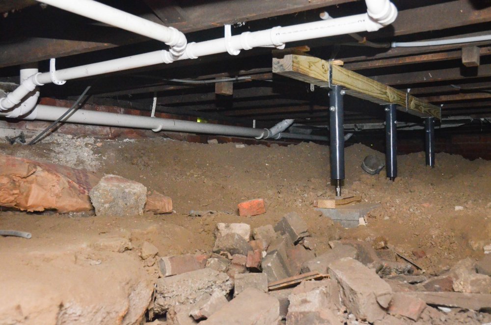 First floor plumbing in the crawl space