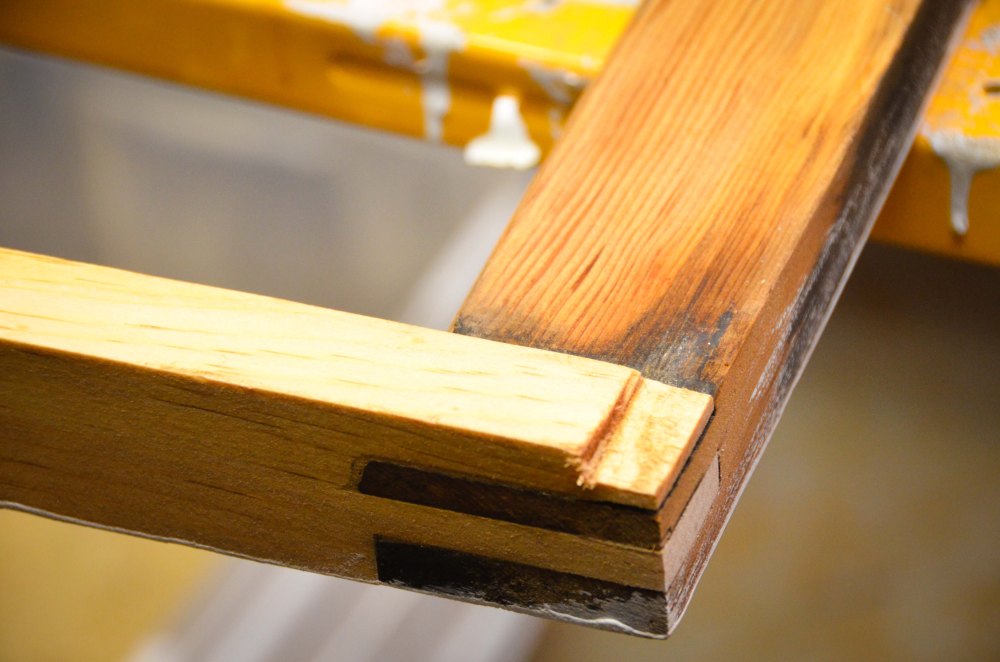 Replacement piece of pine on old sash