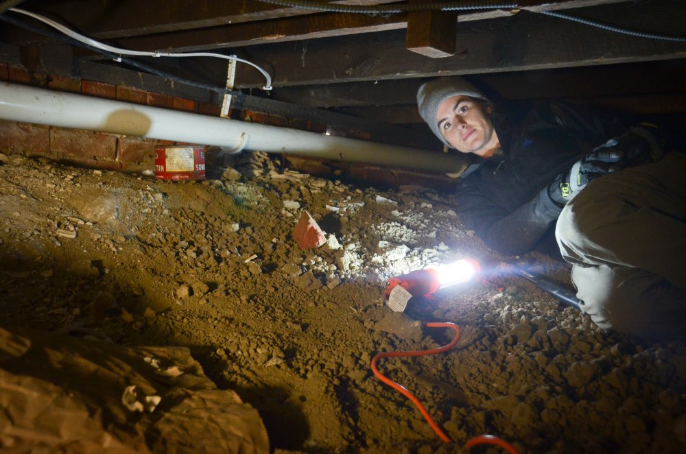 Running cable in the crawlspace