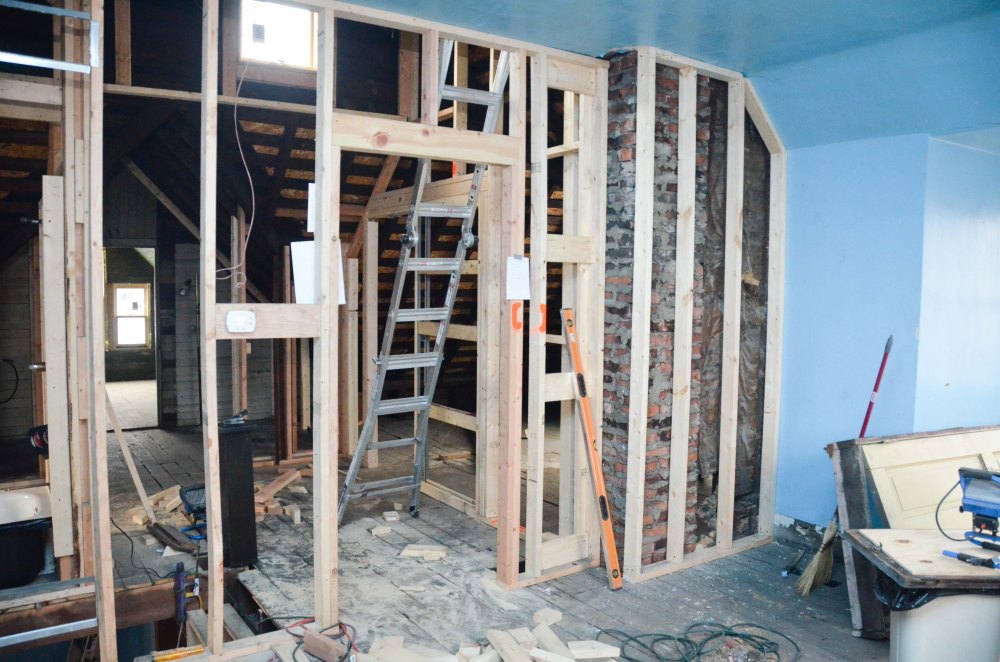 Framing completed around the chimney