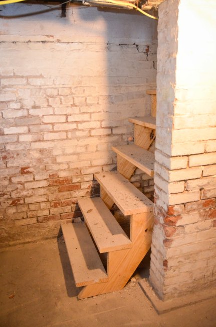Bottom of the basement stairs