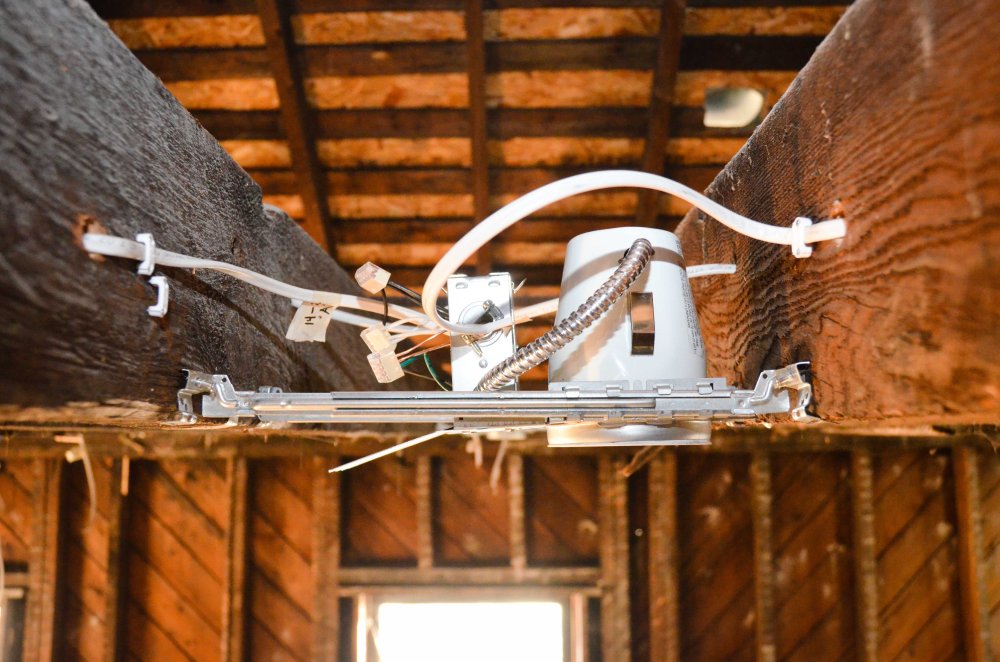 29 recessed lights are installed and wired