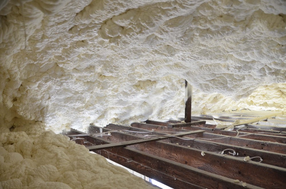 Insulation above the kitchen