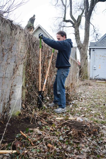 Digging the post holes