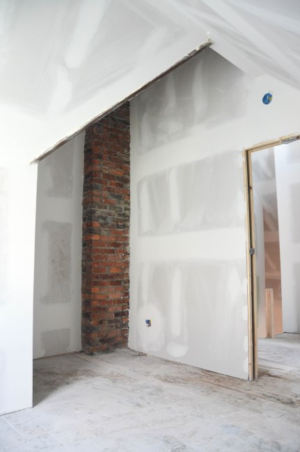 The chimney in Aiden's room