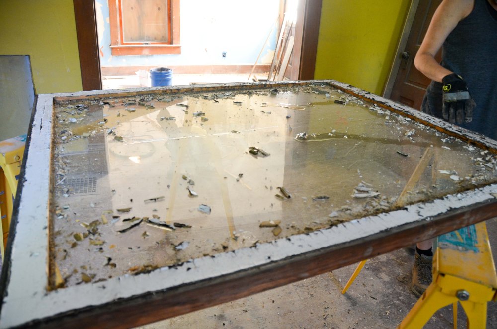 Old putty finally removed