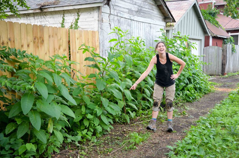 Amy is try and failing to look angry at all the new growth