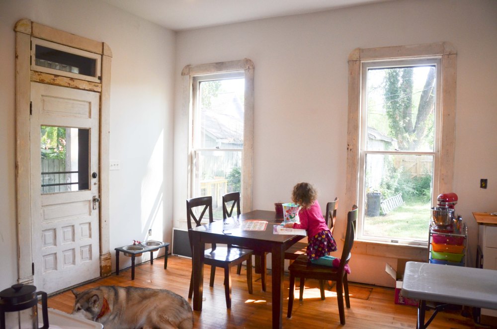 Kitchen table and back door