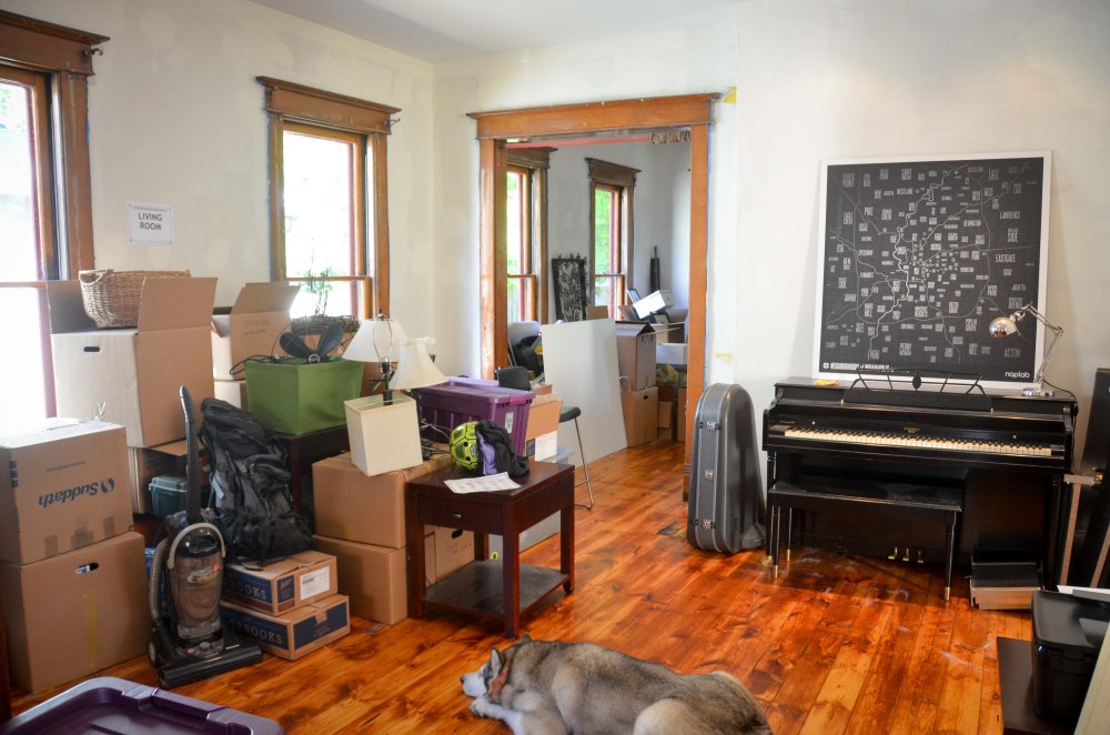 Living room and entry to dining room